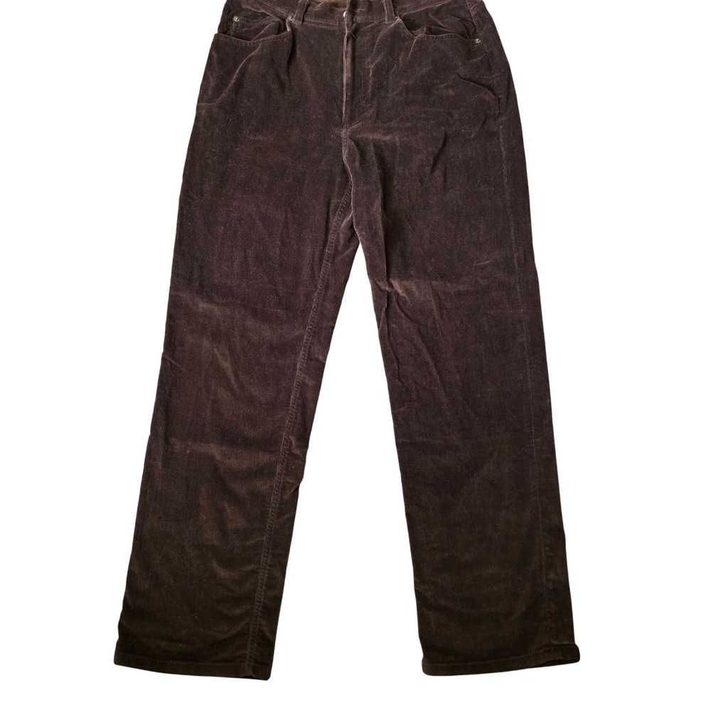 Evan-Picone Womens Brown Corduroy Straight Leg‎ Stretch Pants Size 12